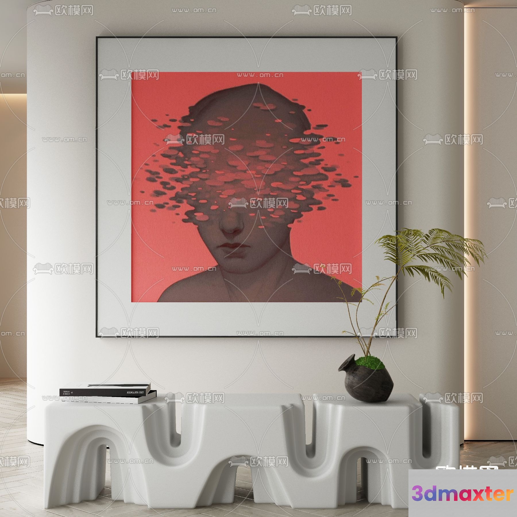 A Modern Living Room 3D Model - 14052 - VRAY Render