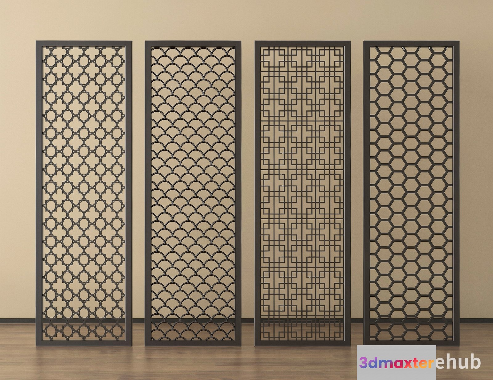 Metal Room Dividers 3D Model - 18915 - VRAY Render