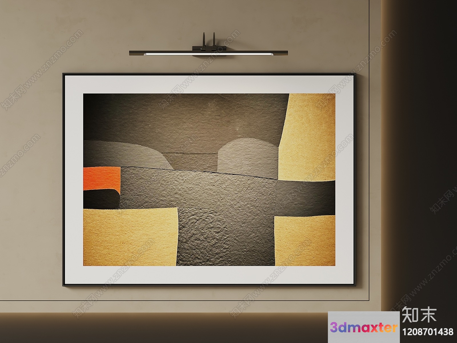Modern Abstract Art Piece 3D Model - 6561 - VRAY Render