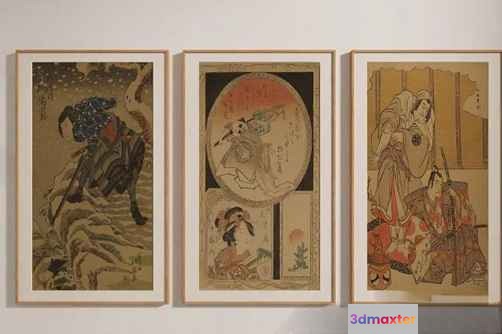 Japanese Art Prints 3D Model - 7680 - VRAY Render