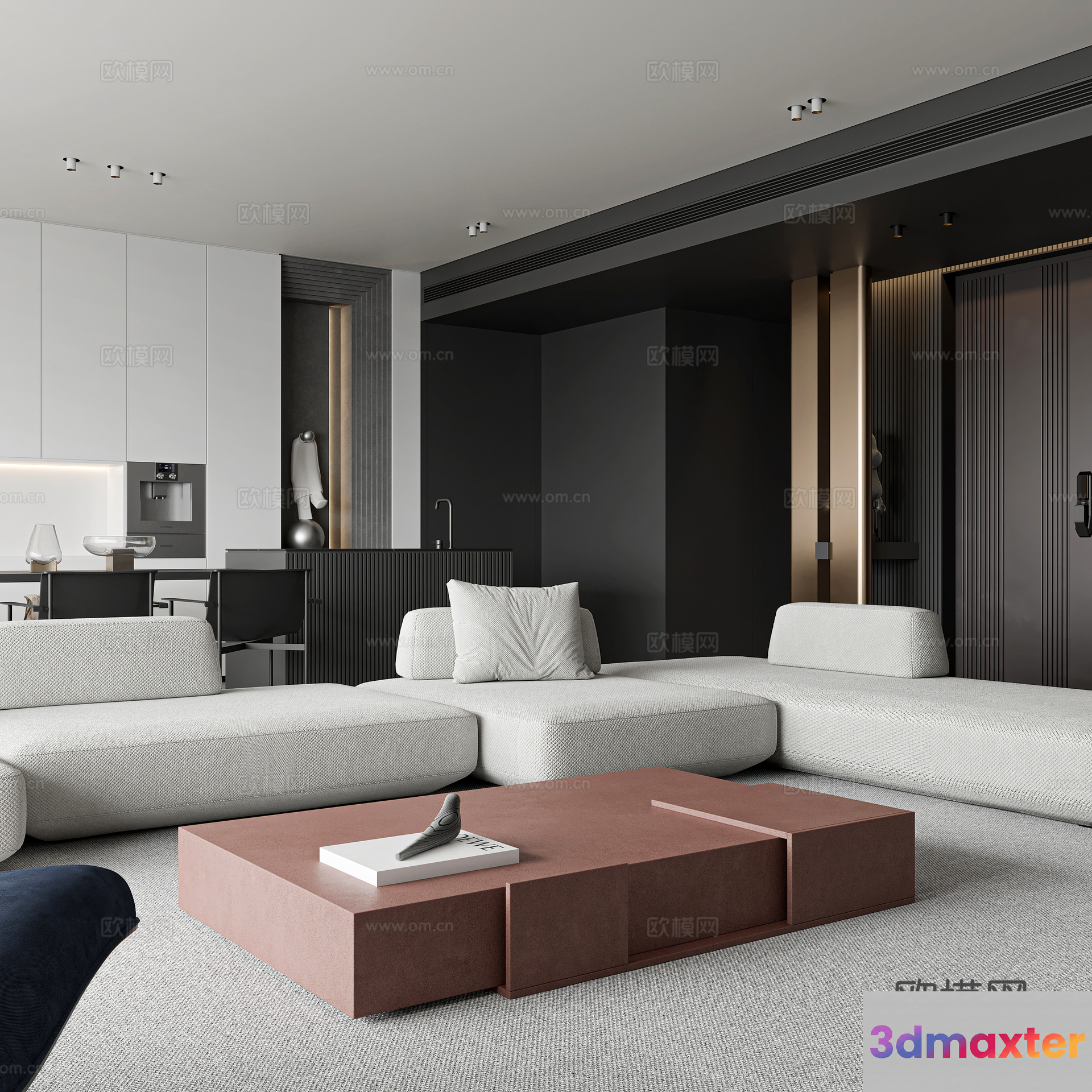 Modern Living Room 3D Model - 4091 - VRAY Render