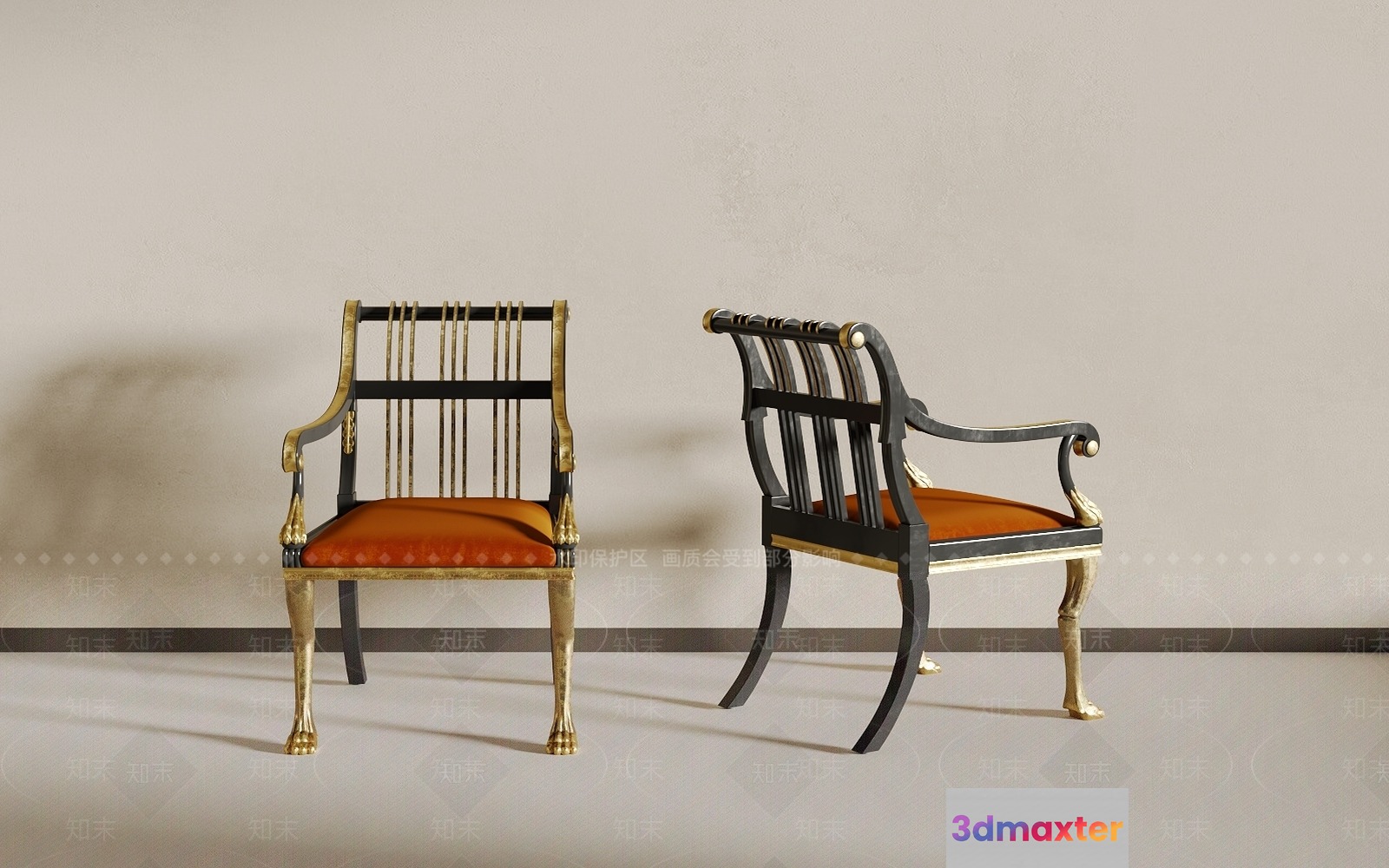 Classic Wooden Chairs 3D Model - 9071 - VRAY Render