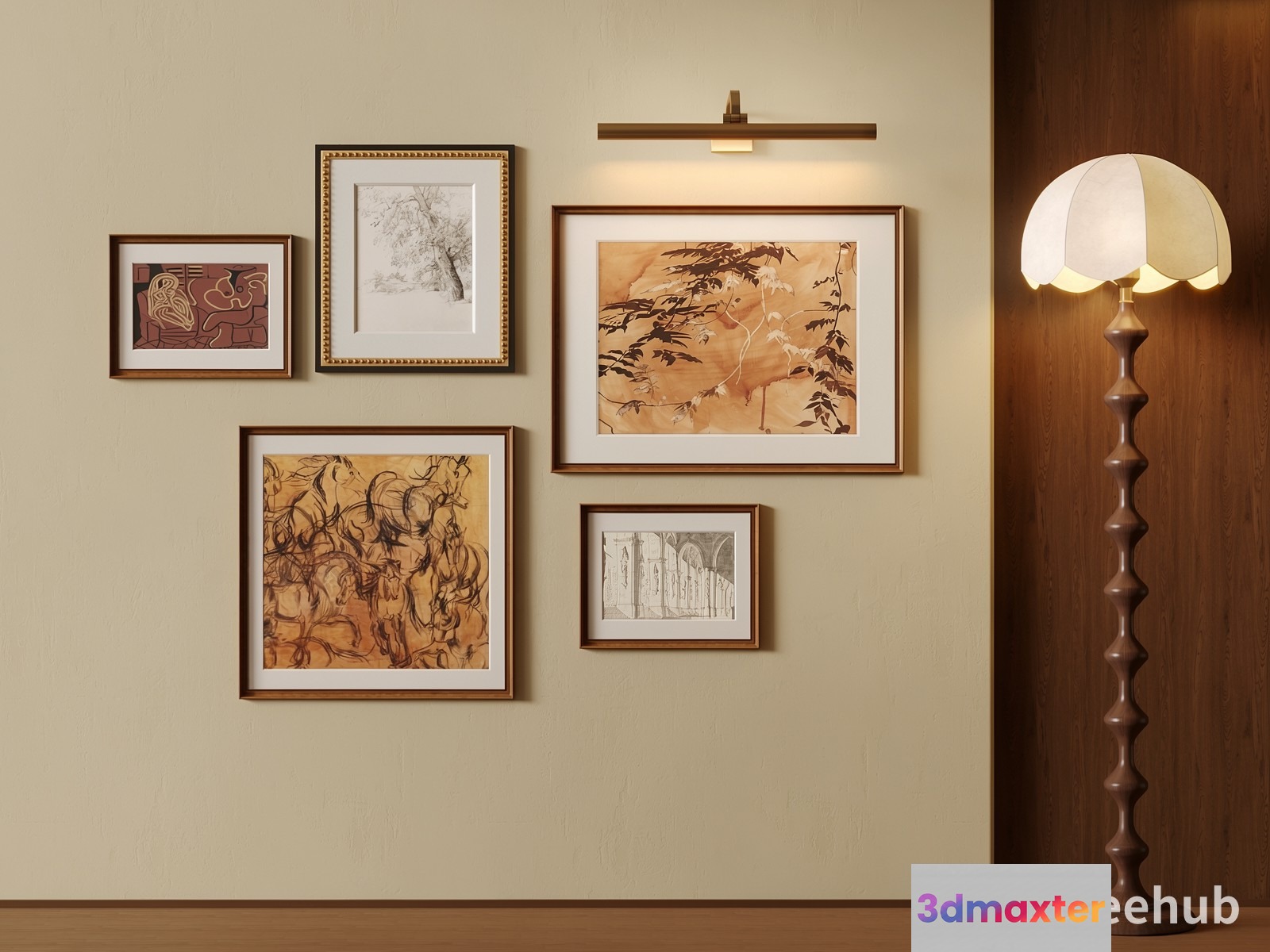 A Collection Of Framed Art Pieces 3D Model - 19165 - VRAY Render