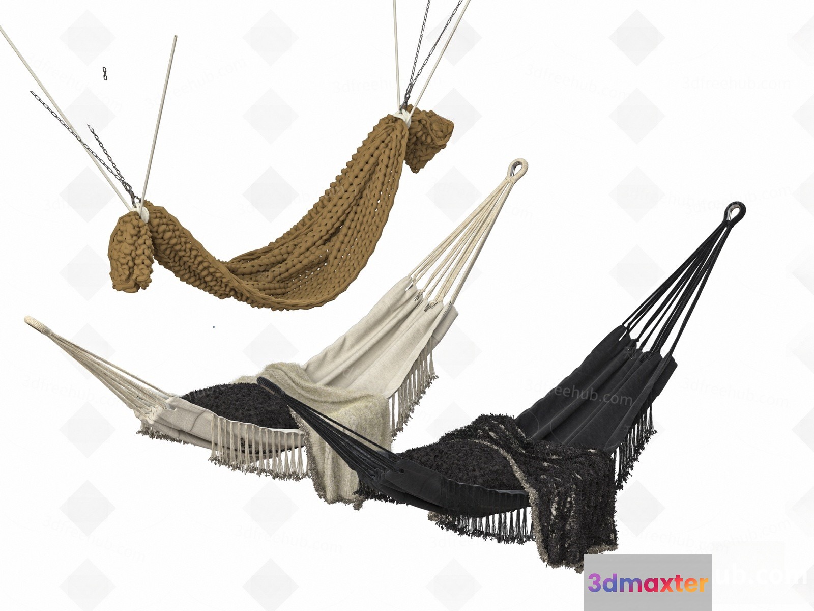 Two Hammocks 3D Model - 18501 - VRAY Render