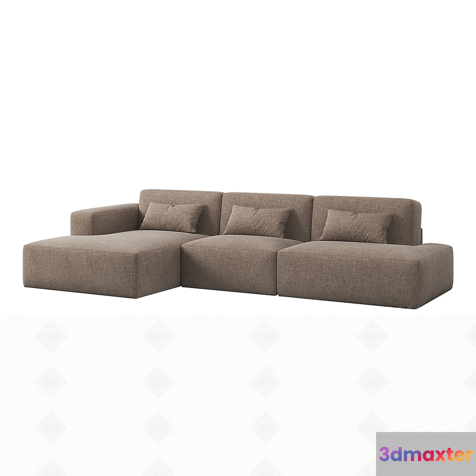 A Light Brown Couch 3D Model - 3783 - VRAY Render