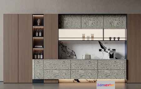 Modern Kitchen 3D Model - 1193 - VRAY Render