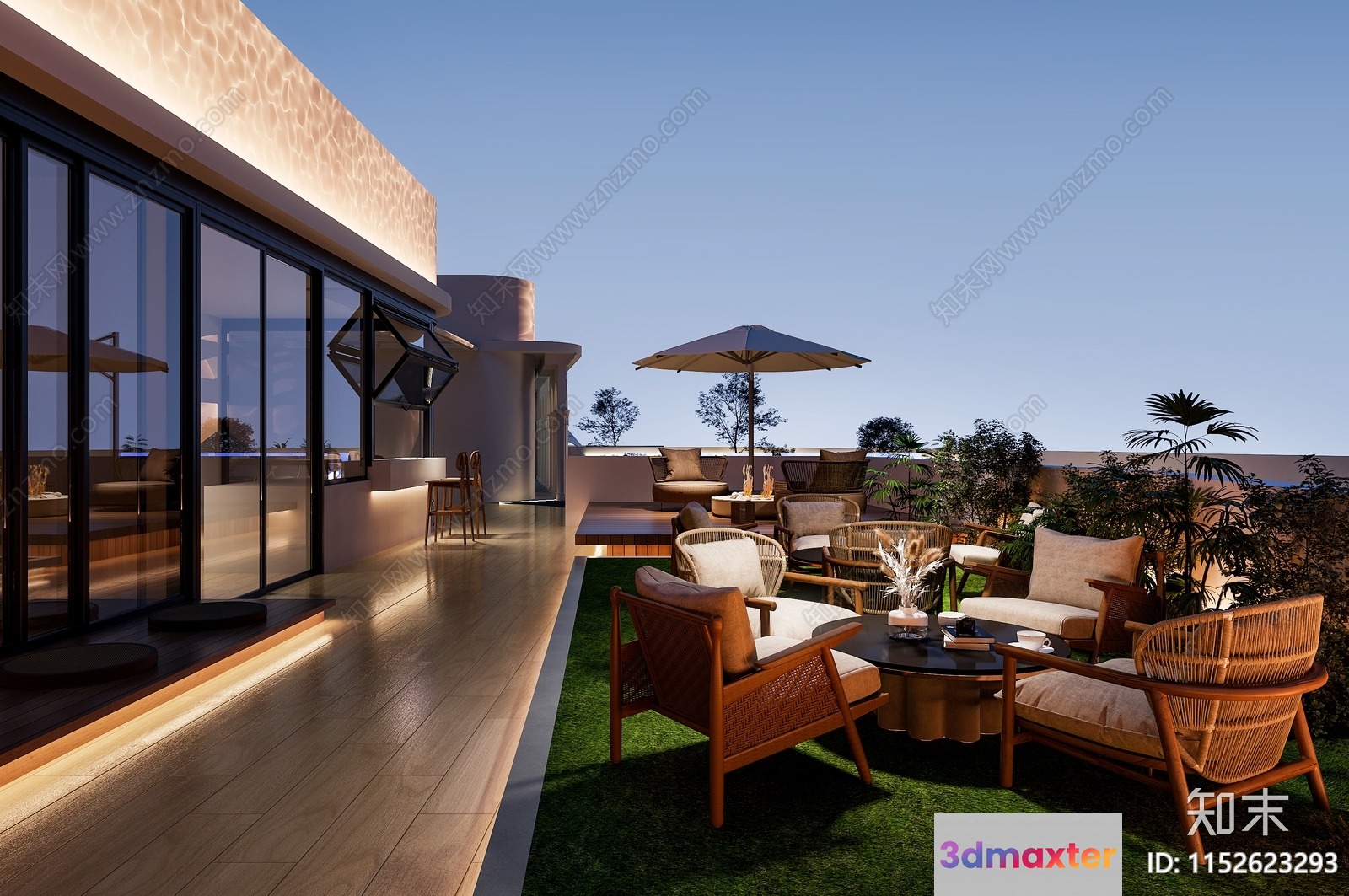 Cozy Outdoor Seating Area 3D Model - 9201 - VRAY Render