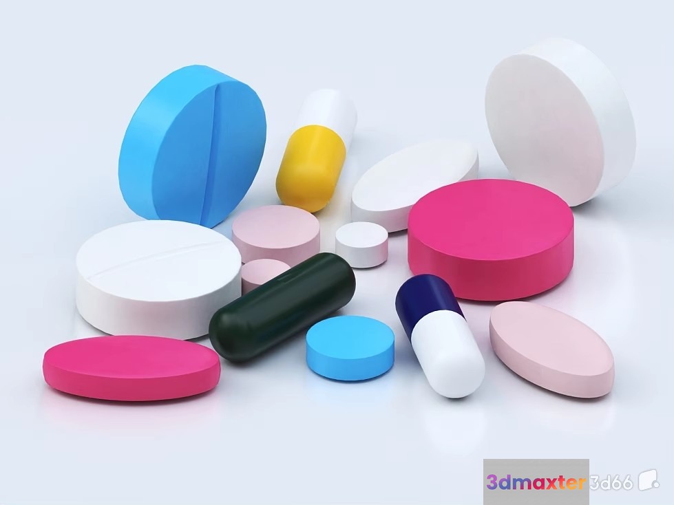 Various Pills 3D Model - 22246 - VRAY Render