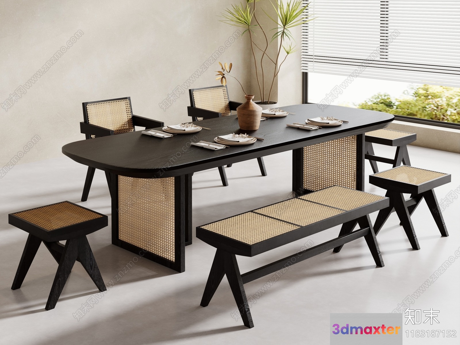 Modern Dining Room 3D Model - 6522 - VRAY Render