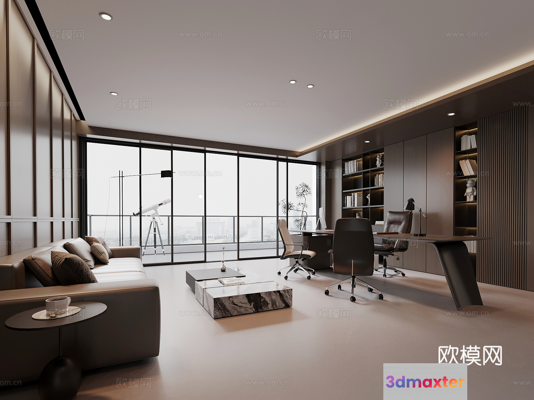 Modern Office Space 3D Model - 6838 - VRAY Render