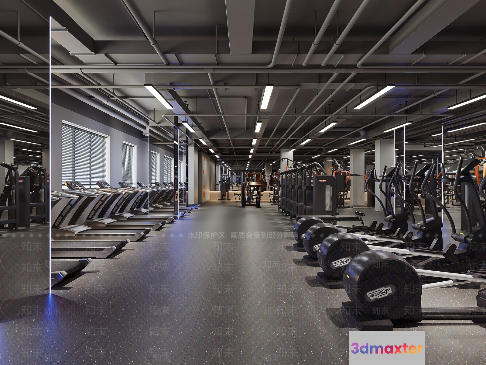 A Well-Equipped Gym 3D Model - 15766 - VRAY Render