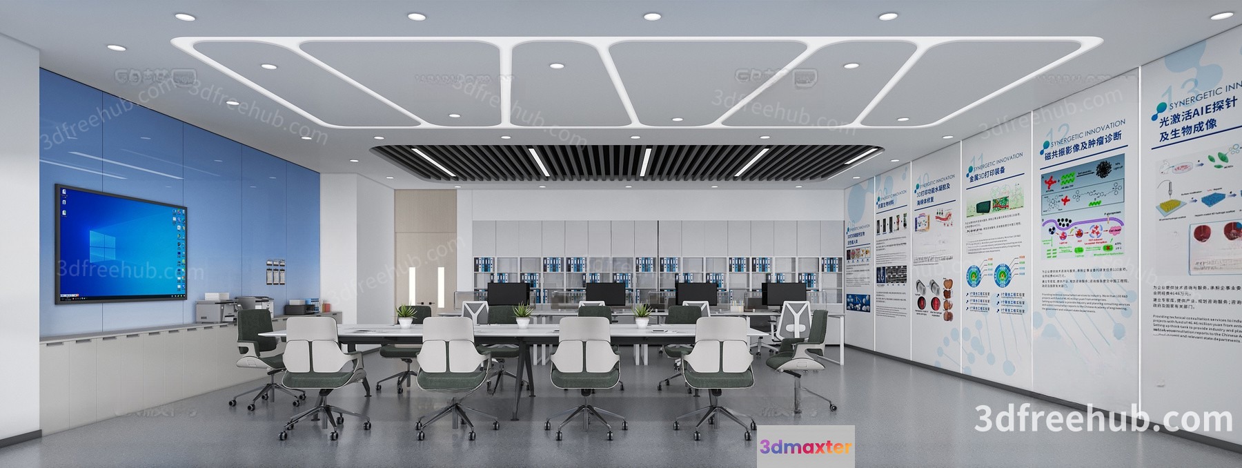 Modern Office Space 3D Model - 21305 - VRAY Render