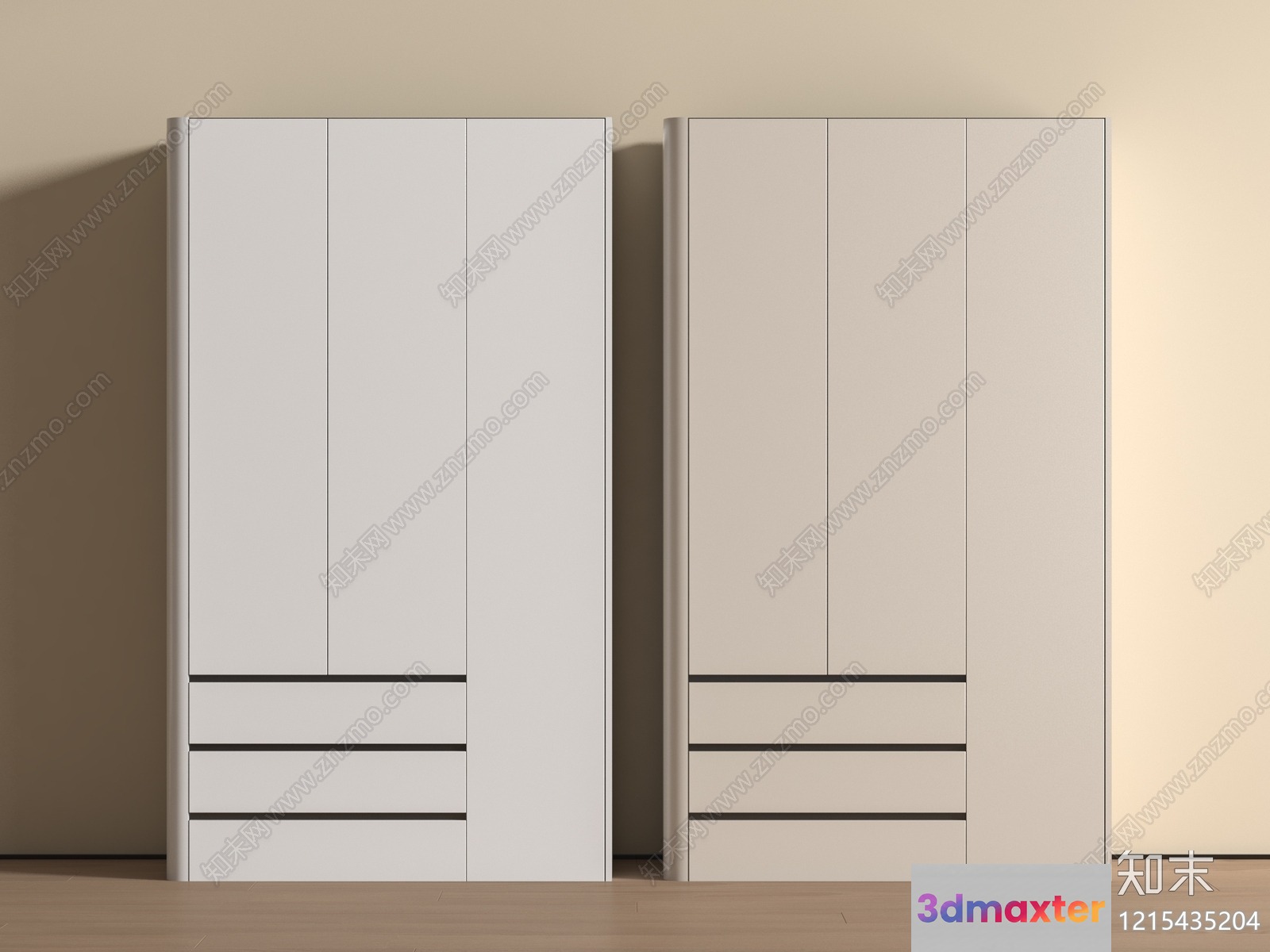 Modern White Wardrobes 3D Model - 11939 - VRAY Render