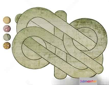 A Green Rug With A Knot Design 3D Model - 16452 - VRAY Render