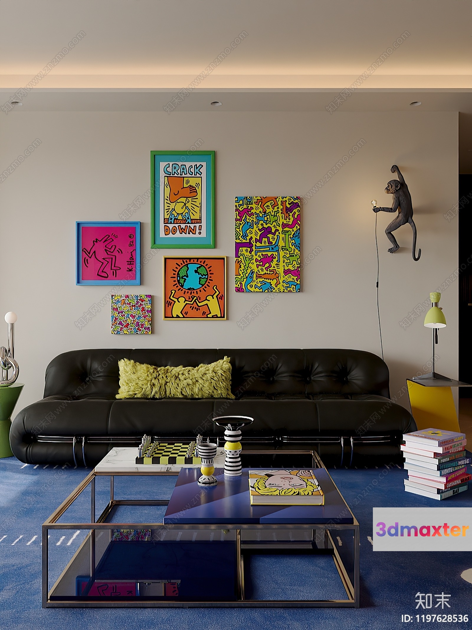 Modern Living Room 3D Model - 7726 - VRAY Render