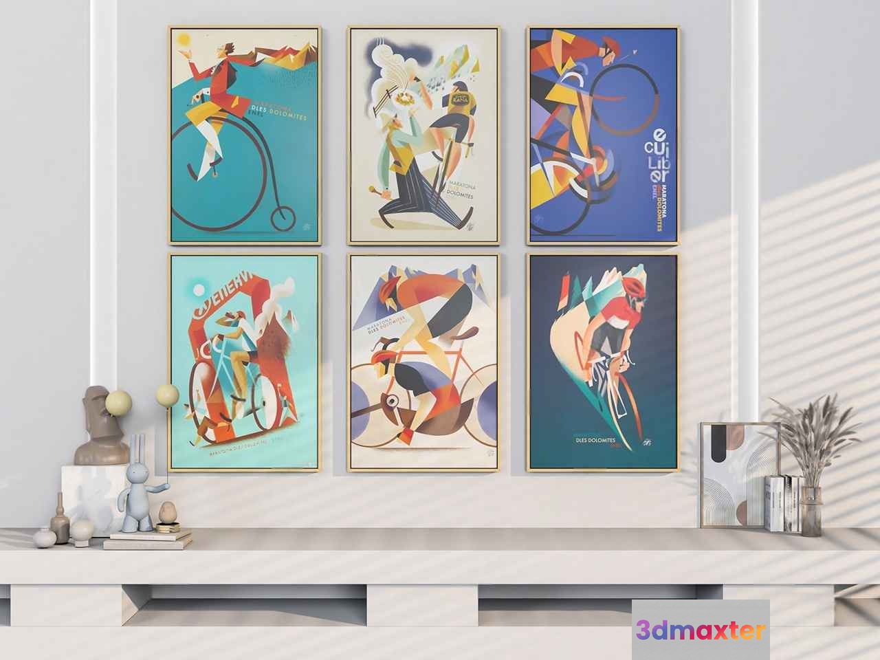 Modern Art Posters 3D Model - 11183 - VRAY Render