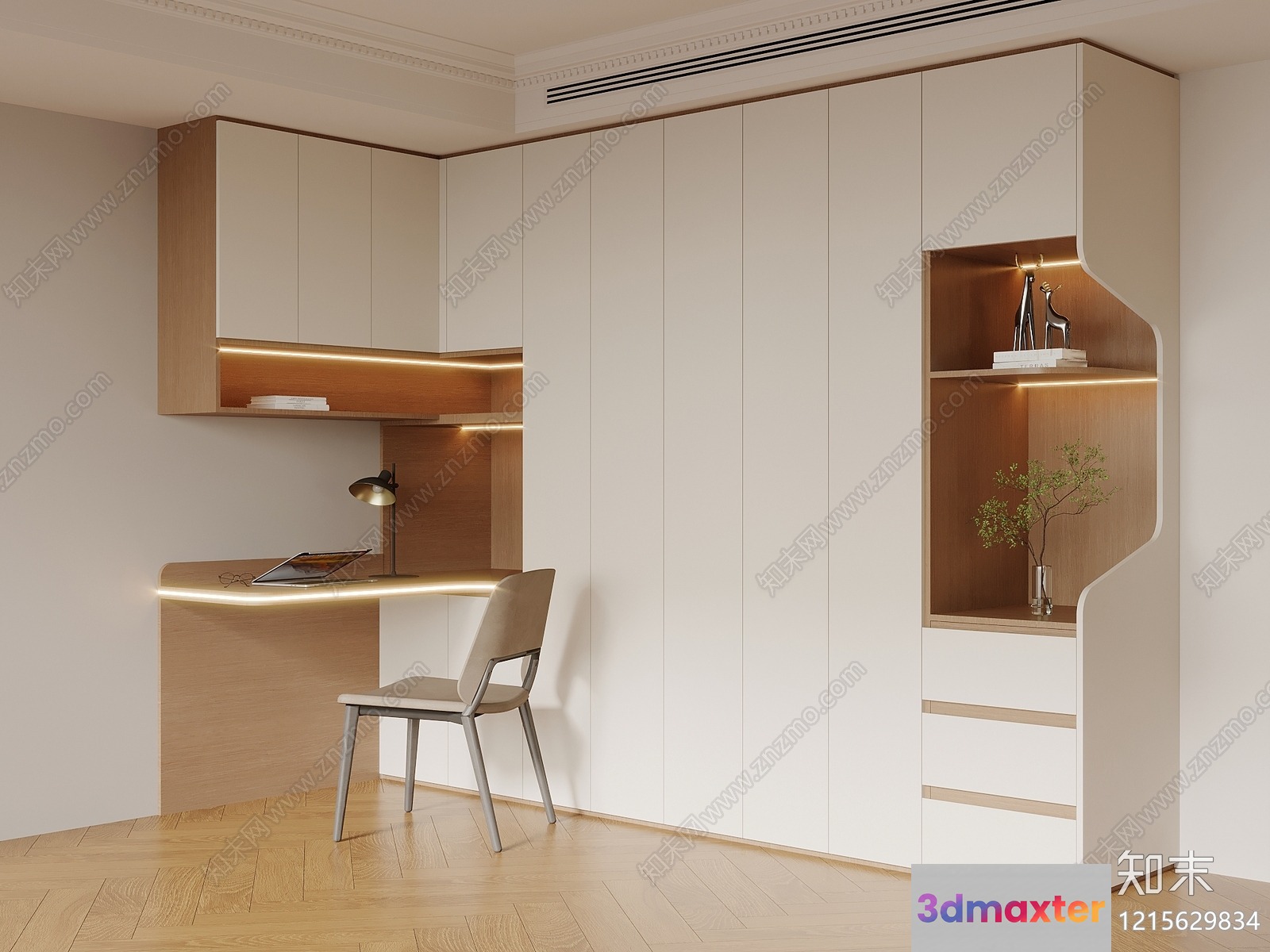 Modern Home Office 3D Model - 12291 - VRAY Render