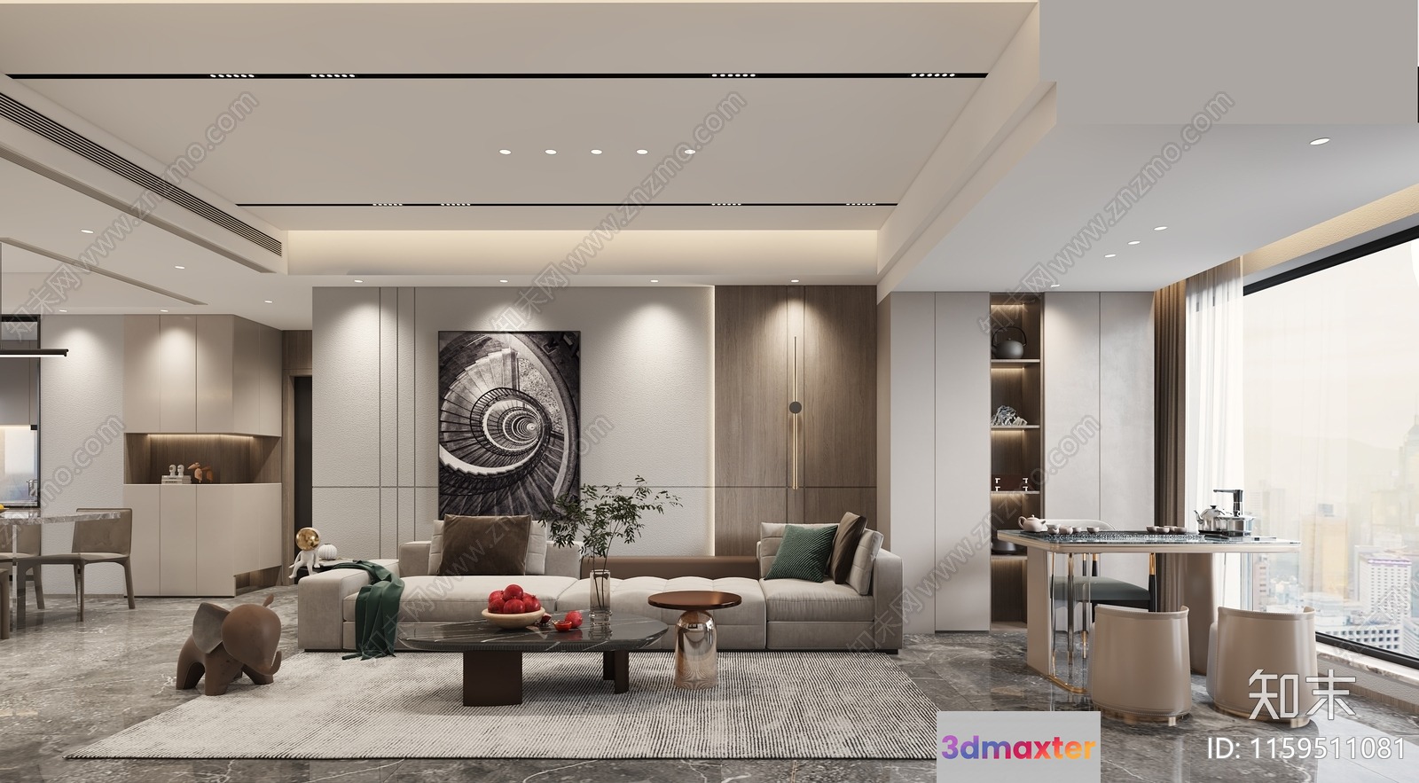 Modern Living Room 3D Model - 15643 - VRAY Render