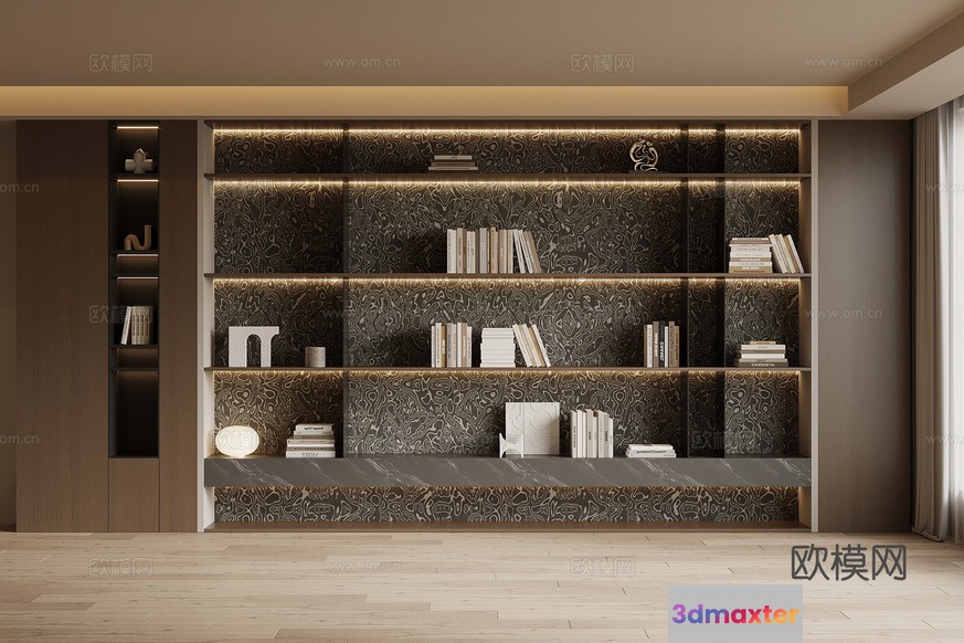 Modern Bookshelf 3D Model - 7074 - VRAY Render