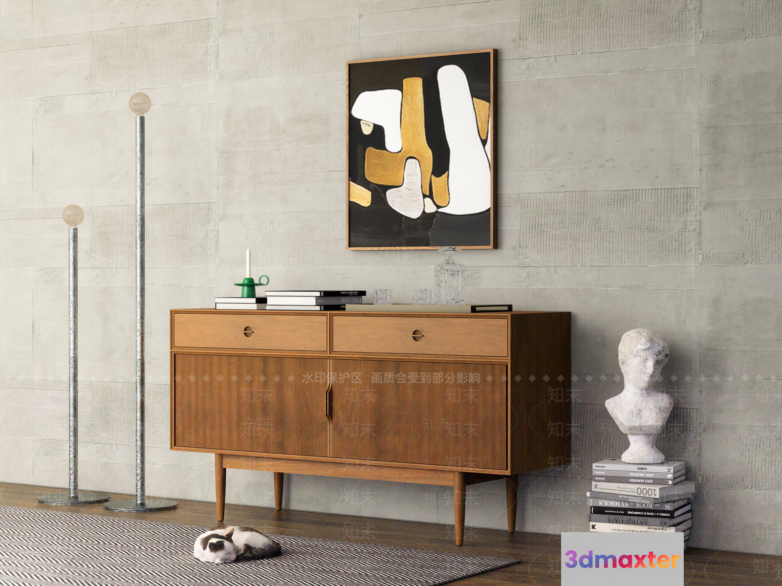 Modern Living Room 3D Model - 9041 - VRAY Render