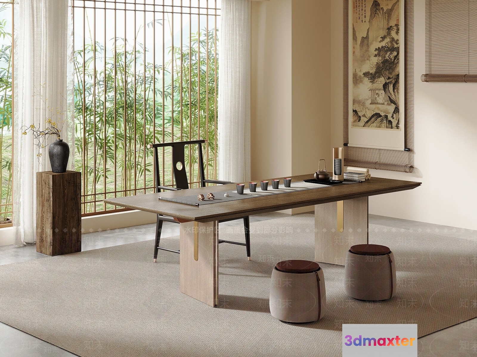 A Japanese-Inspired Room 3D Model - 14313 - VRAY Render