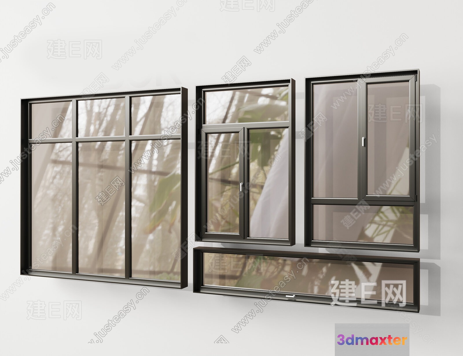 Modern Window Frames 3D Model - 2195 - VRAY Render