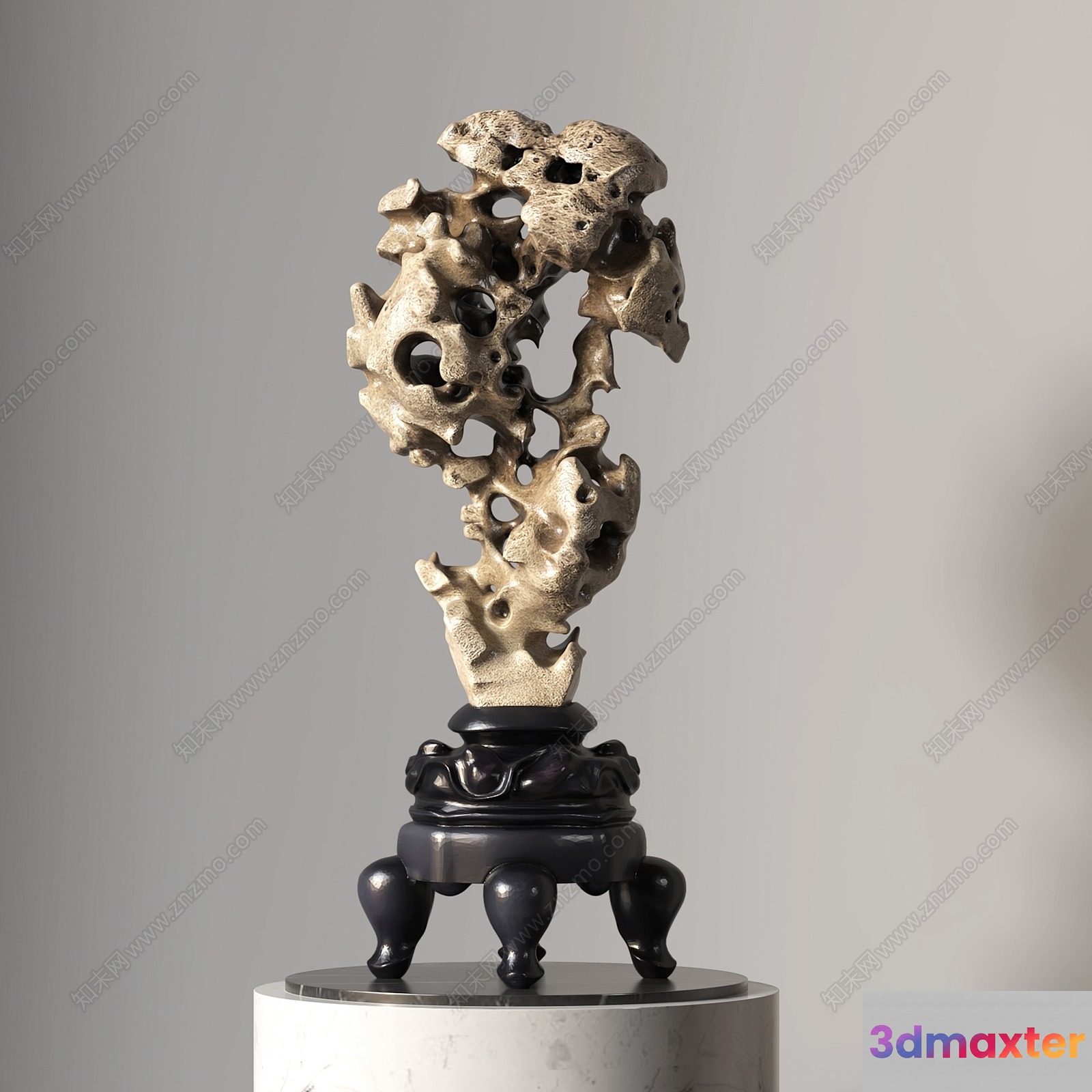 A Decorative Sculpture On A Stand 3D Model - 10621 - VRAY Render