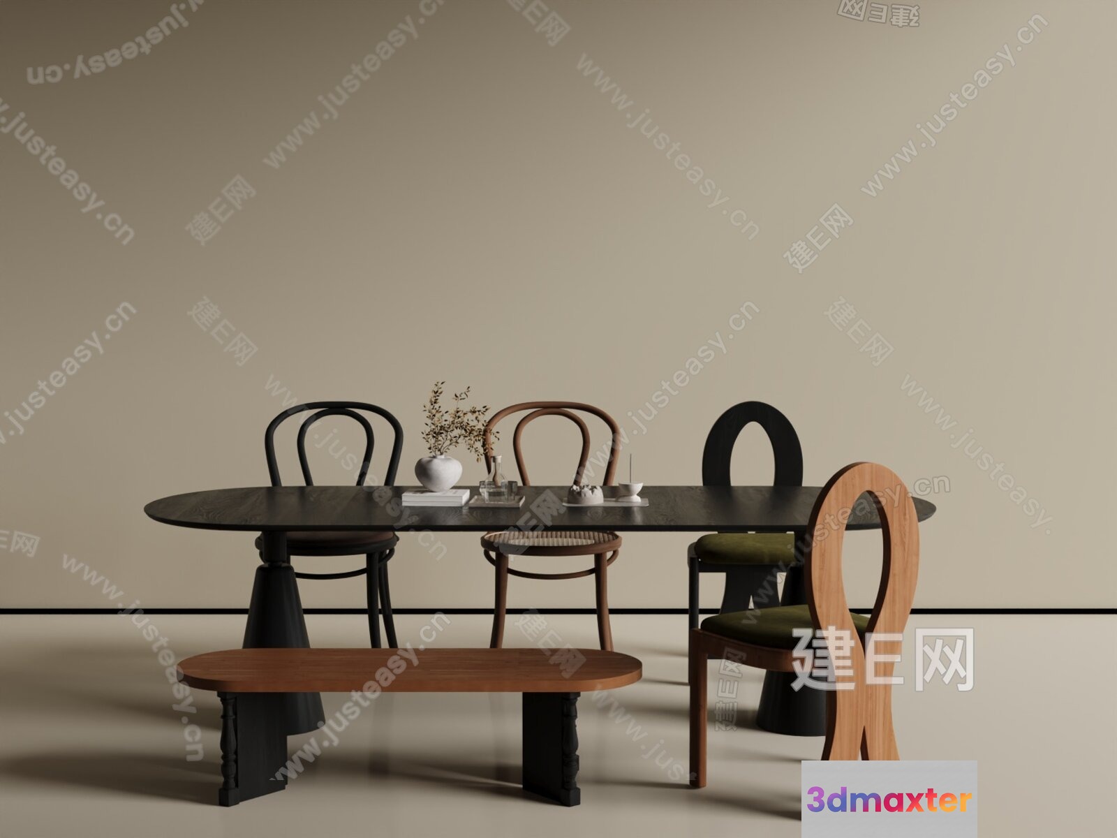 Modern Dining Room 3D Model - 6809 - VRAY Render