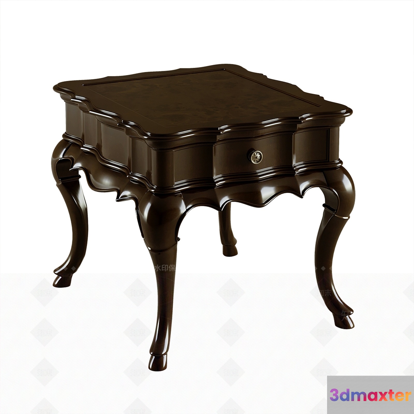 A Dark Wood Table 3D Model - 8627 - VRAY Render