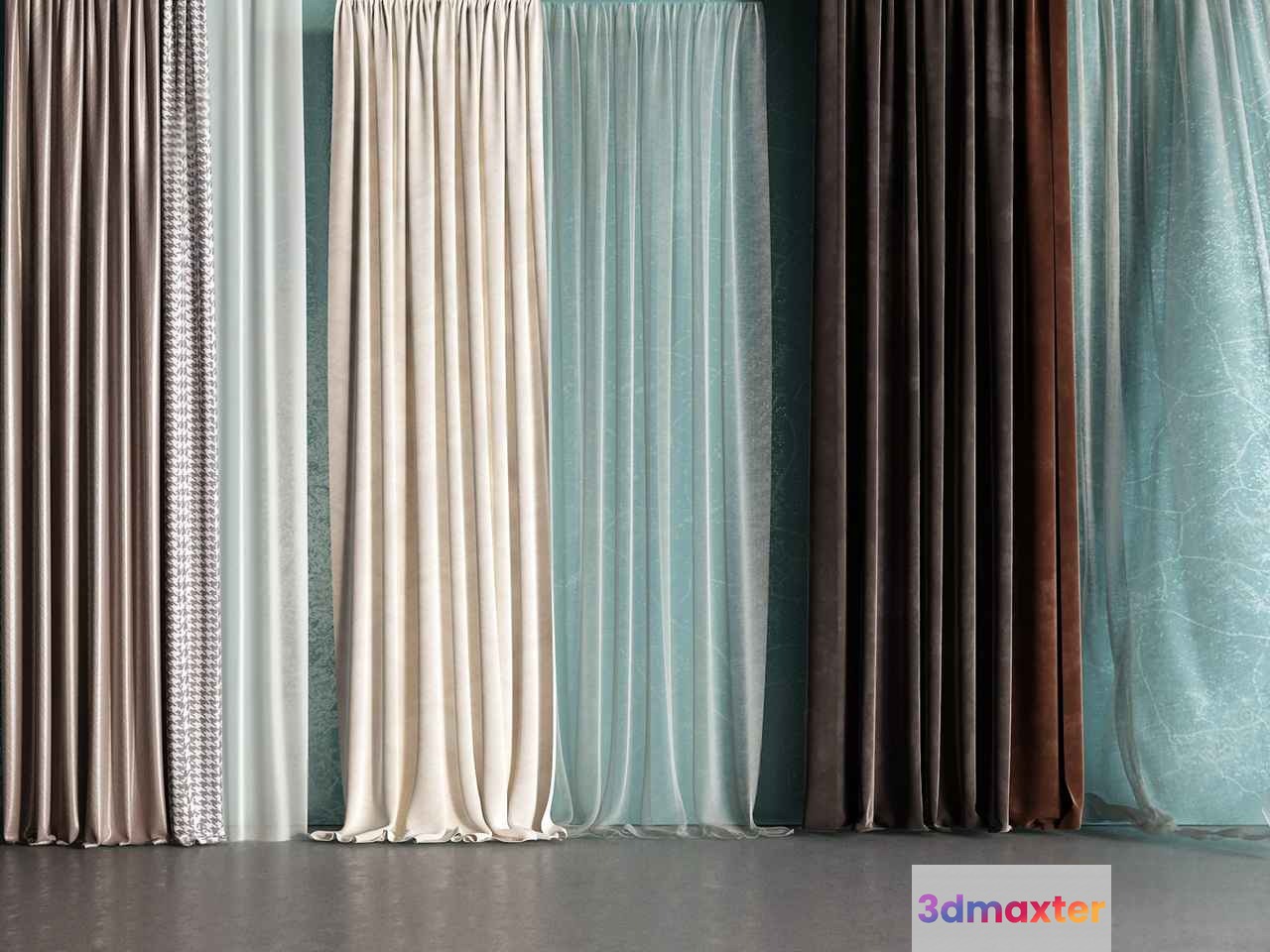 The Main Subject Is A Curtain And It Is Made Of Fabric 3D Model - 7511 - VRAY Render