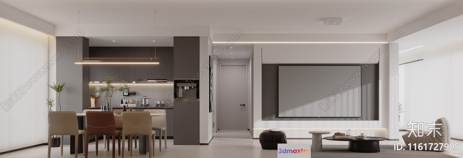 Modern Living Room 3D Model - 14981 - VRAY Render