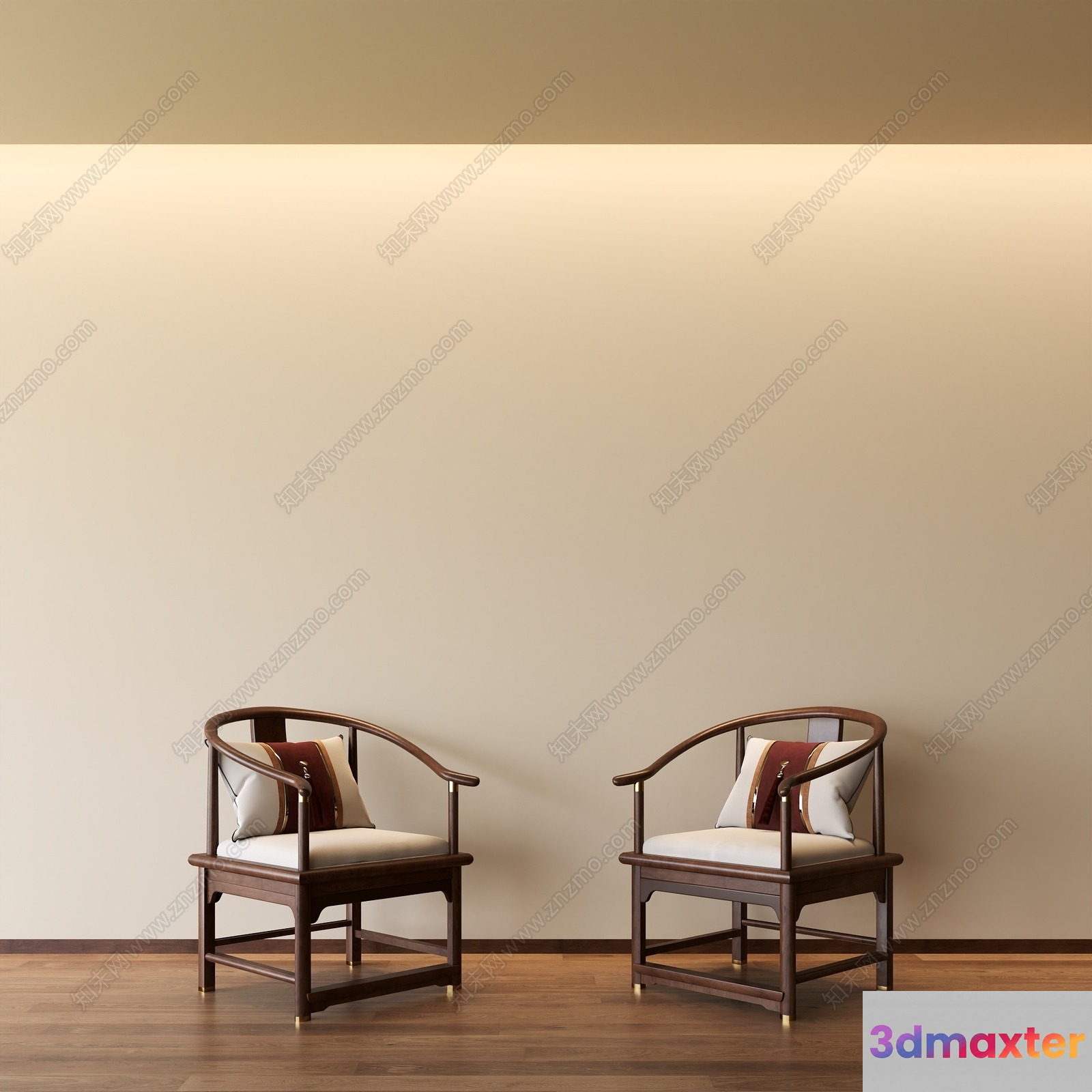Two Wooden Chairs 3D Model - 20764 - VRAY Render