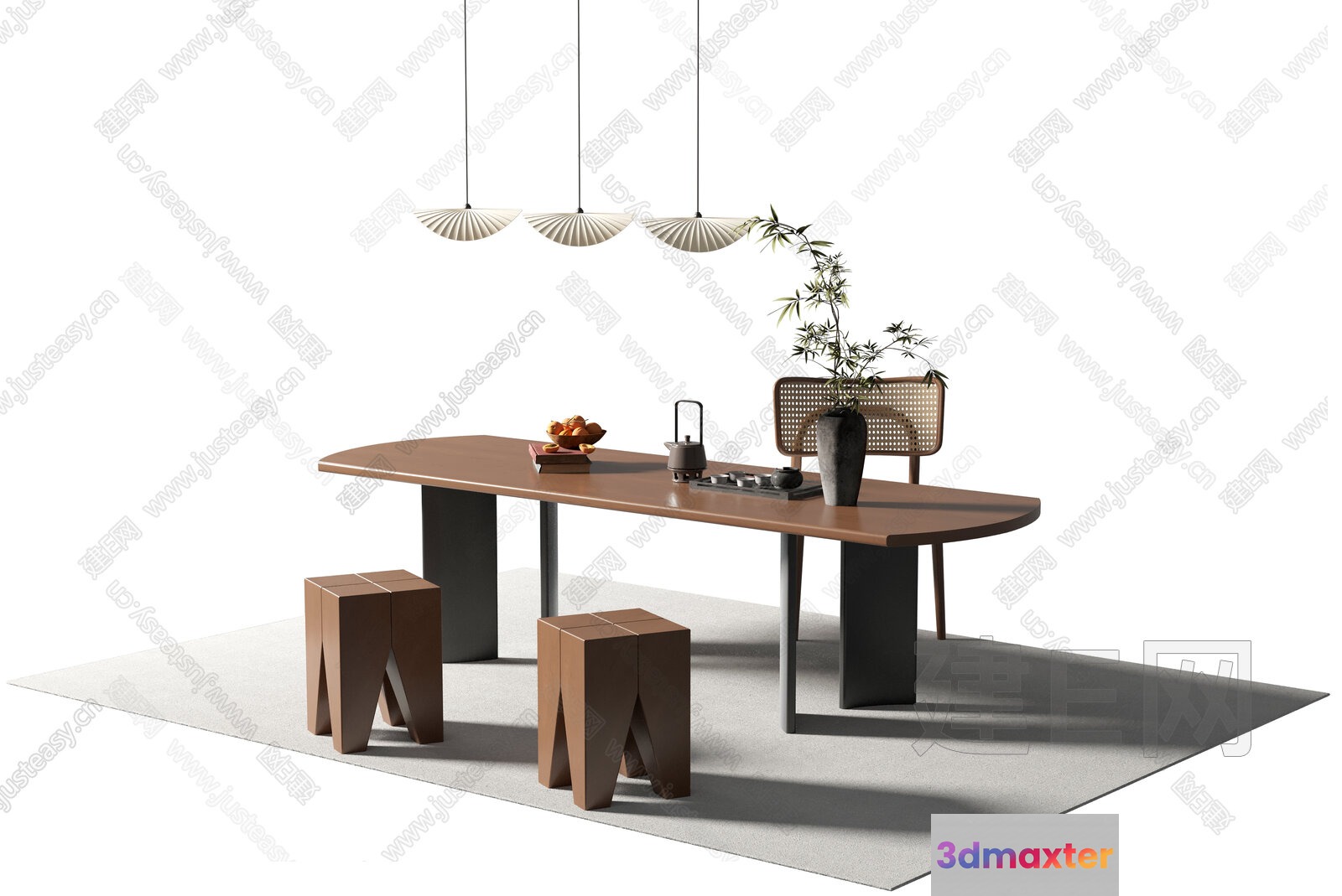 A Modern Dining Table 3D Model - 4639 - VRAY Render
