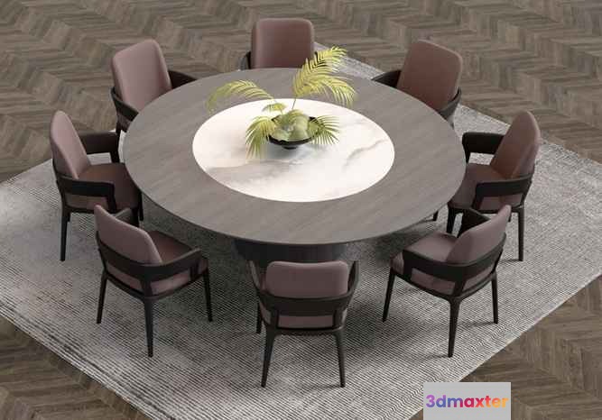 Modern Dining Table 3D Model - 14343 - VRAY Render