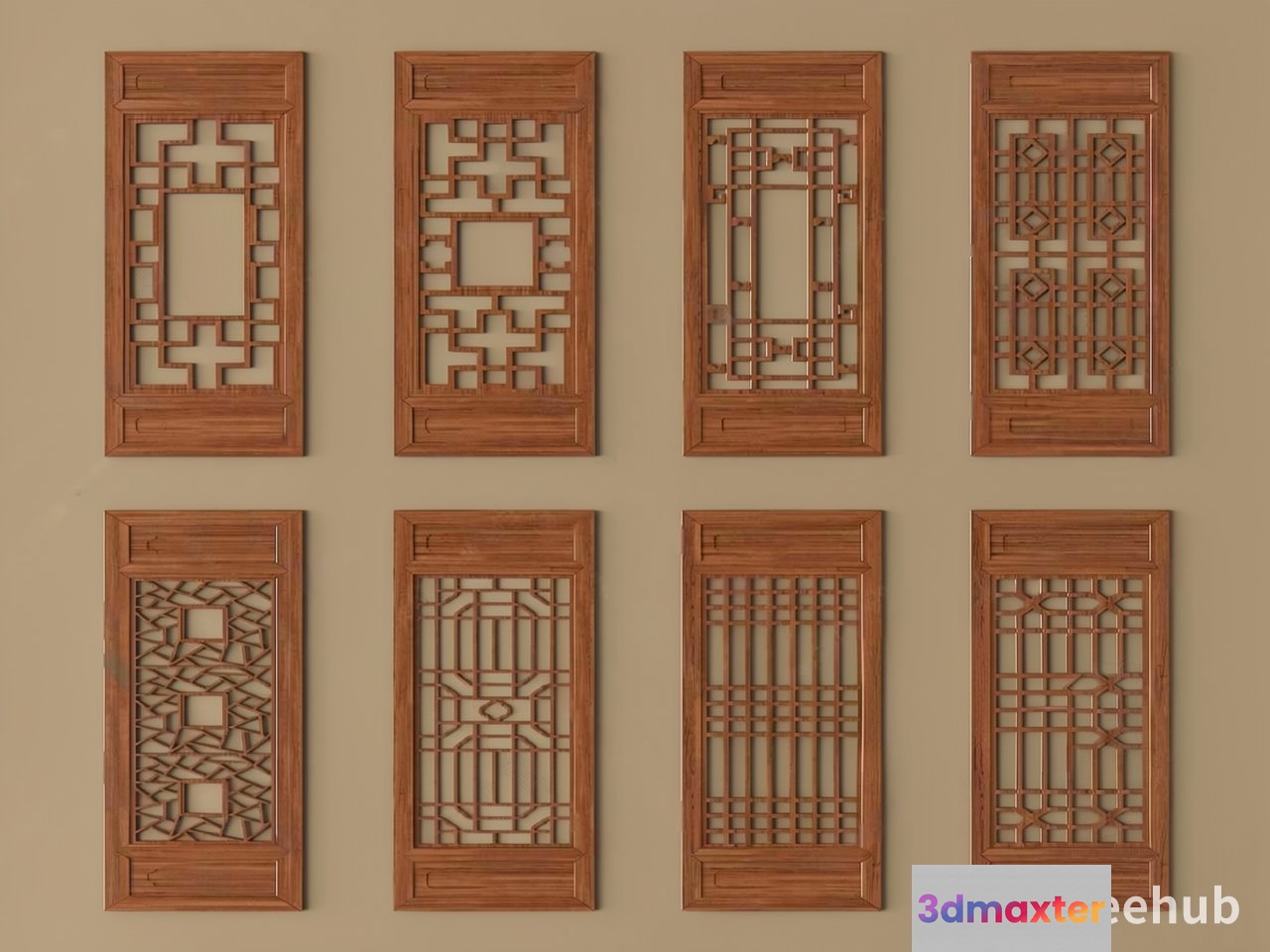 Decorative Wooden Frames 3D Model - 23535 - VRAY Render