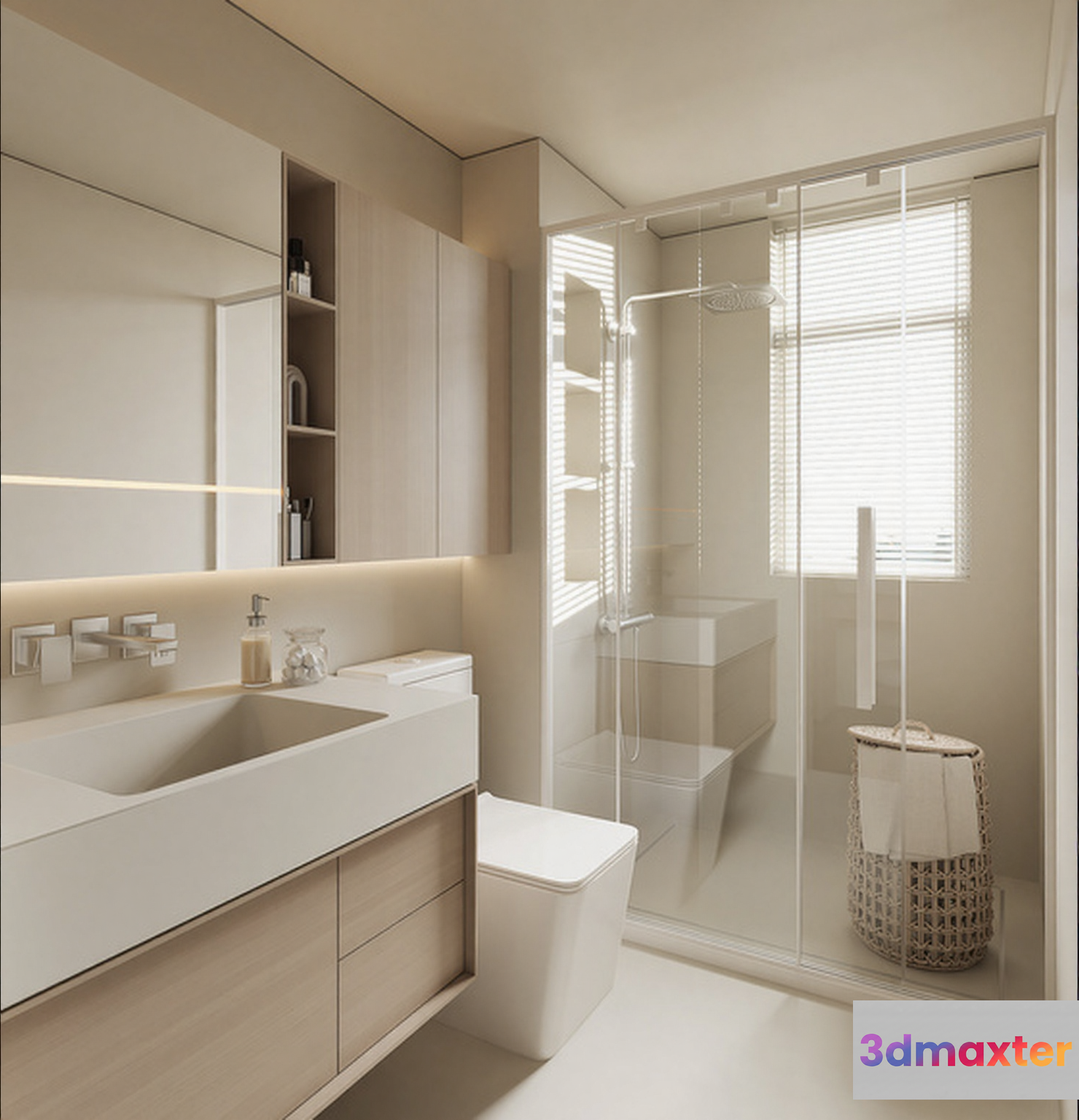 Modern Bathroom Design 3D Model - 6726 - VRAY Render