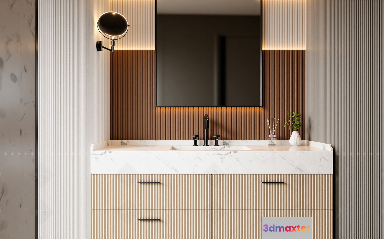 Modern Bathroom Vanity 3D Model - 16846 - VRAY Render
