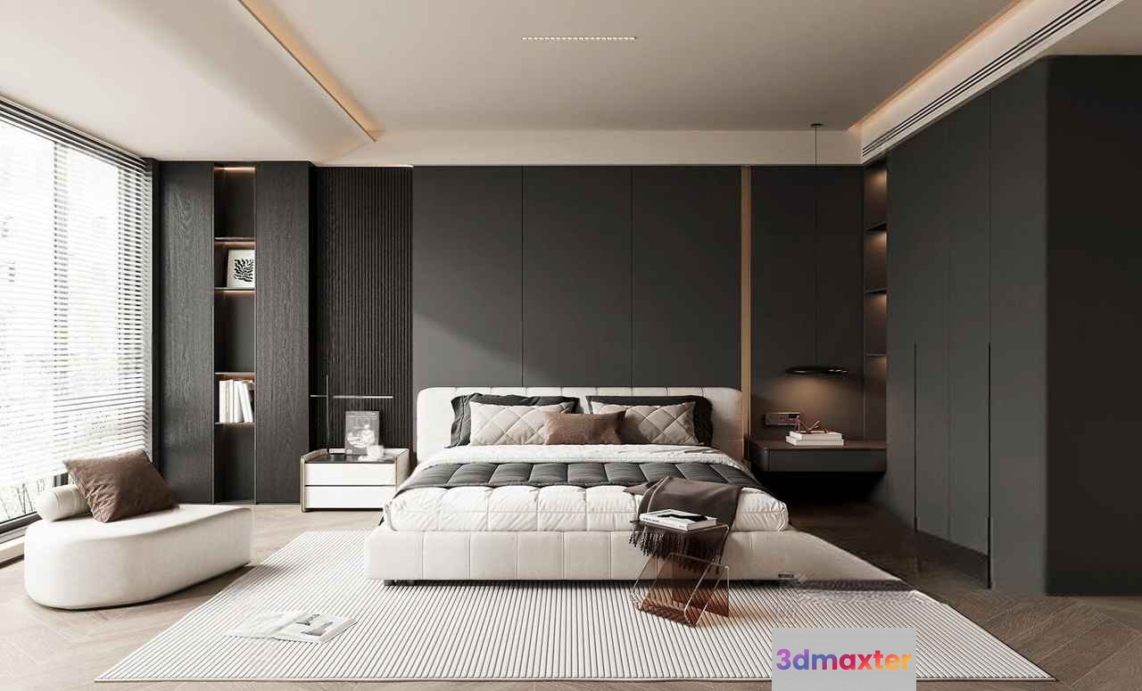 Modern Master Bedroom 3D Model - 23717 - VRAY Render