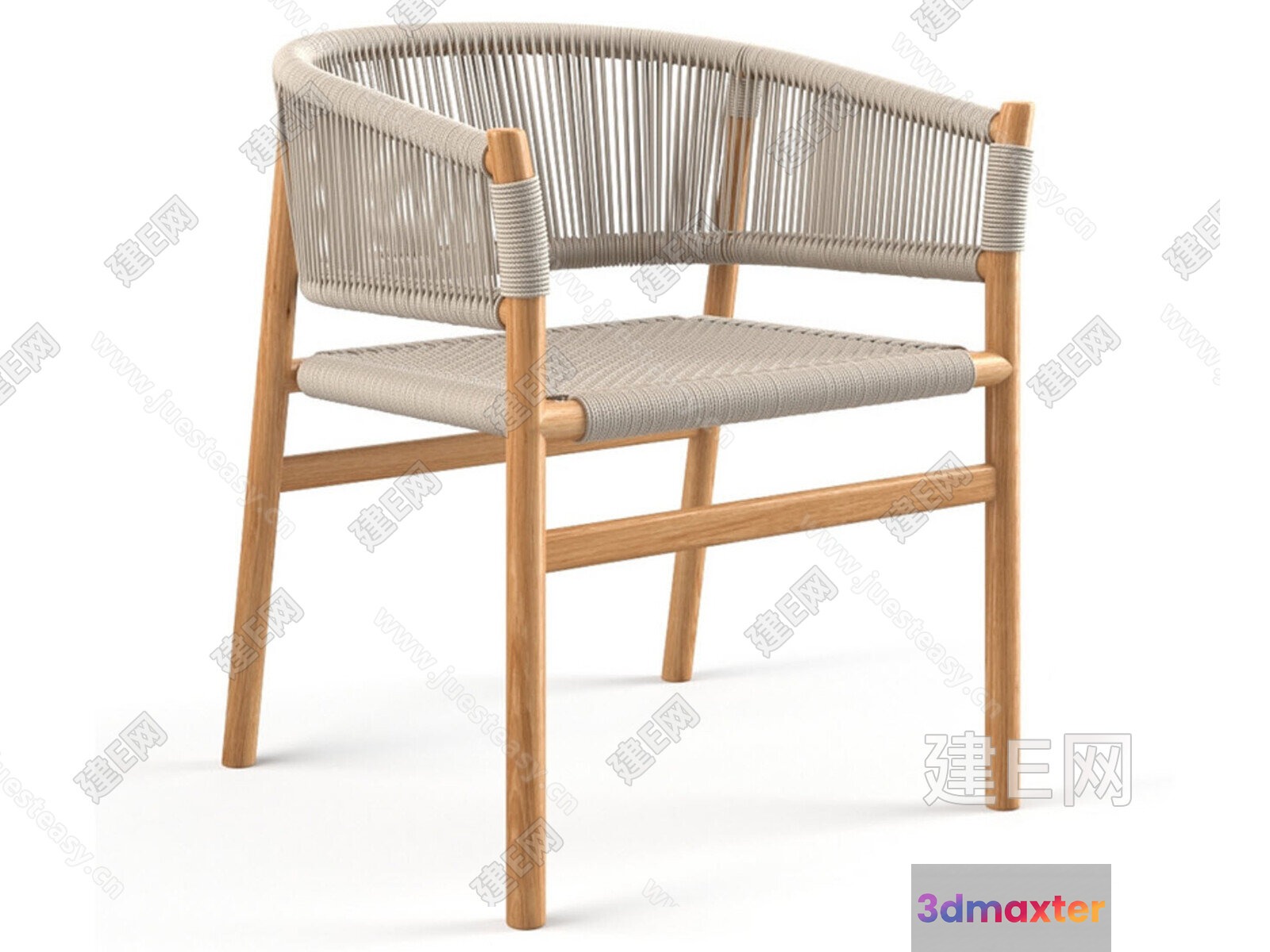 Wooden Woven Chair 3D Model - 10347 - VRAY Render
