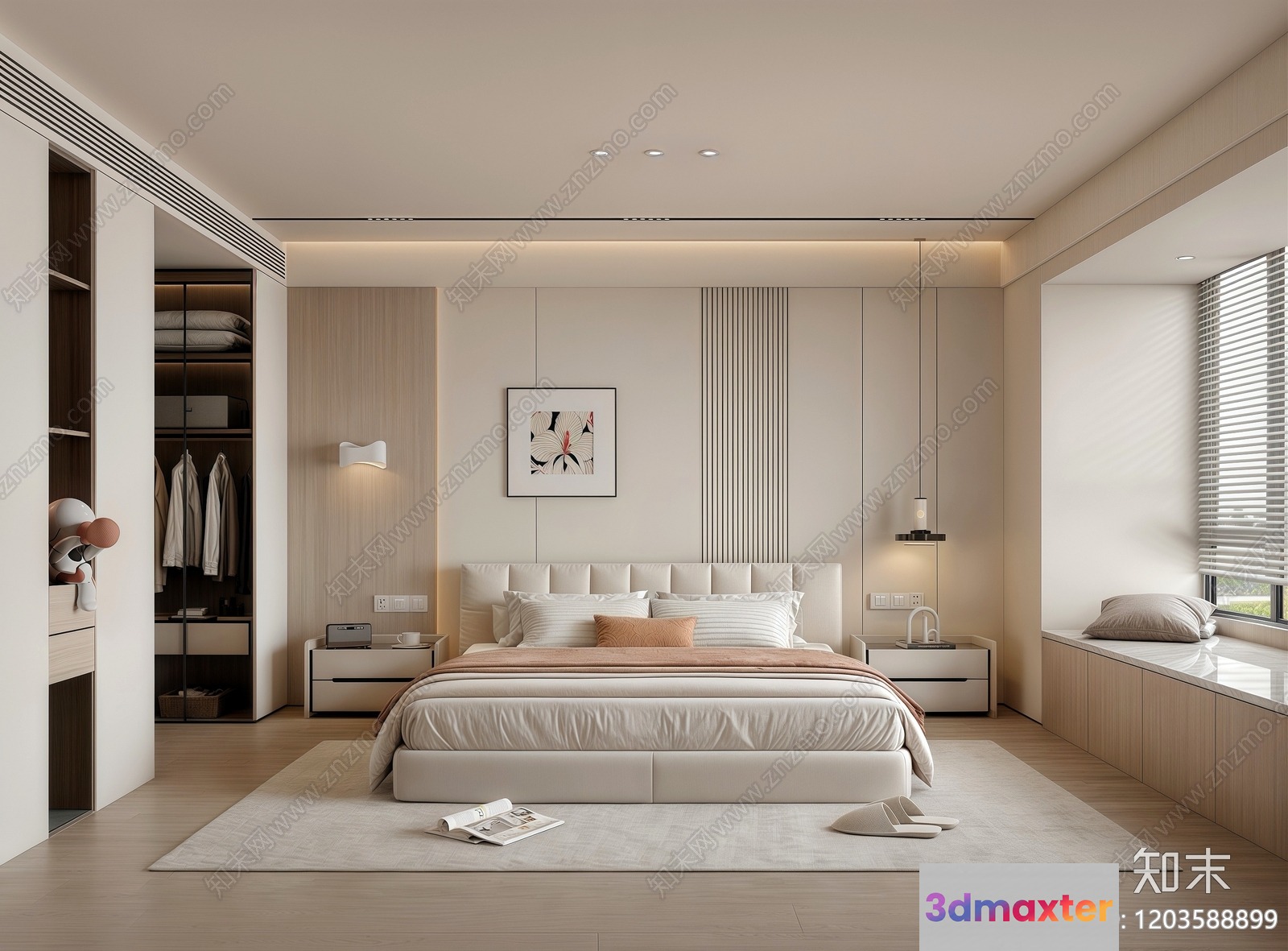 Cozy Bedroom 3D Model - 2970 - VRAY Render