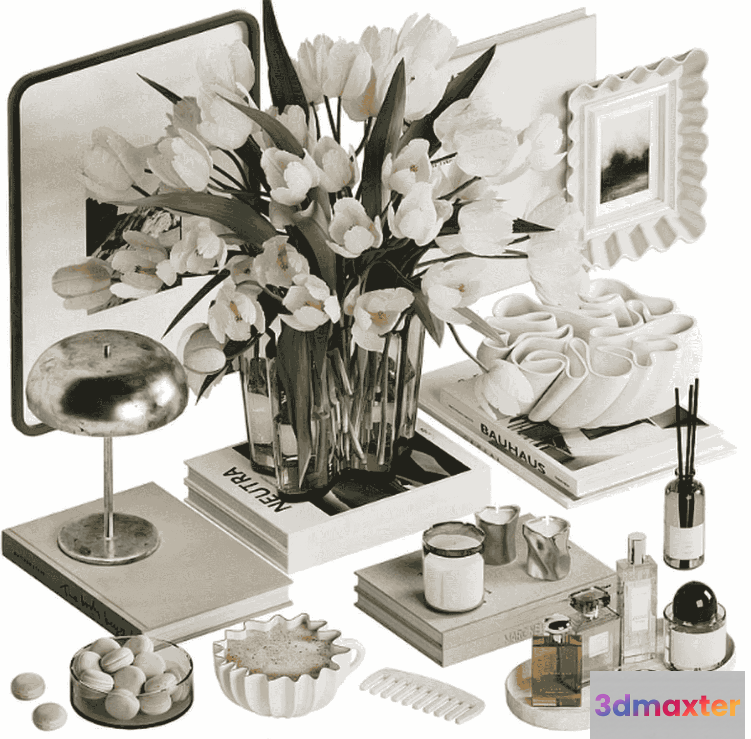 White Home Decor 3D Model - 11989 - CORONA Render