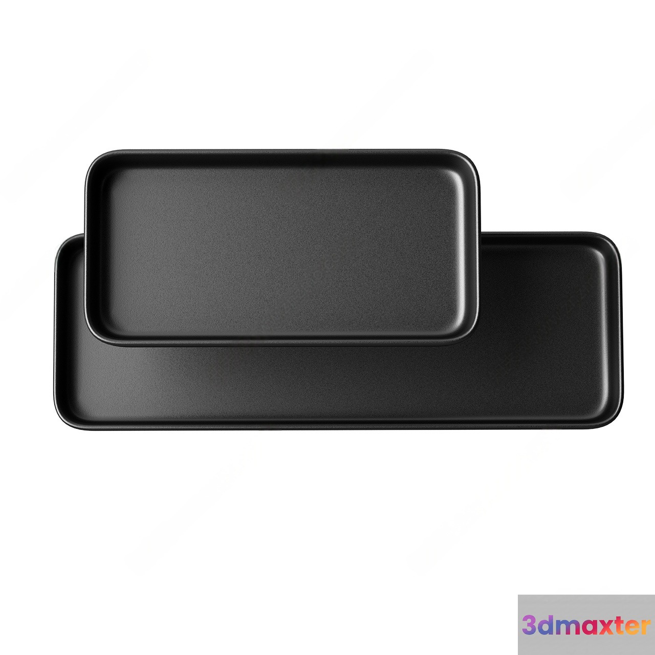 Two Black Trays 3D Model - 19034 - CORONA Render