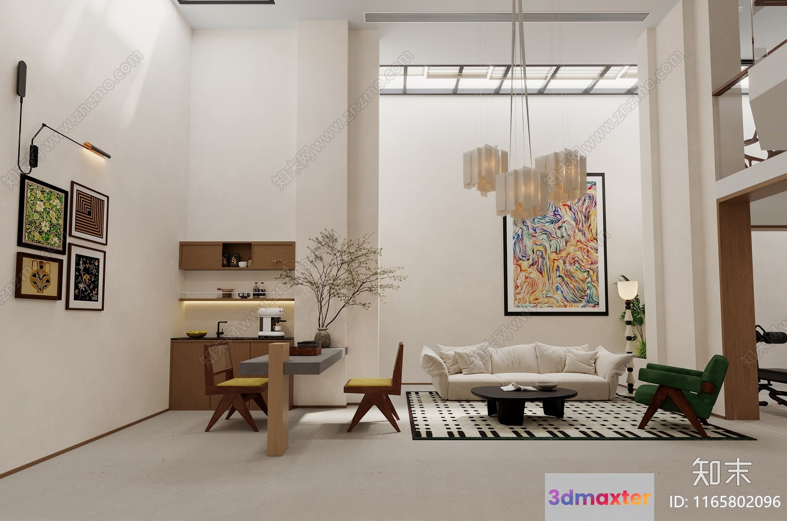 Modern Living Room 3D Model - 13363 - VRAY Render