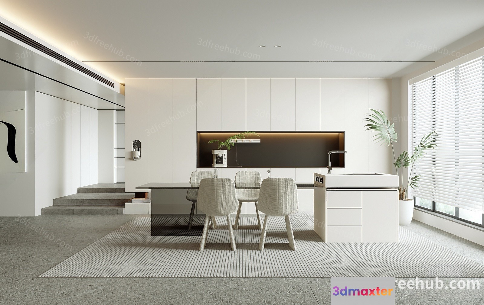 Modern Kitchen 3D Model - 21213 - VRAY Render