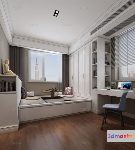 Modern Study Room 3D Model - 21739 - VRAY Render