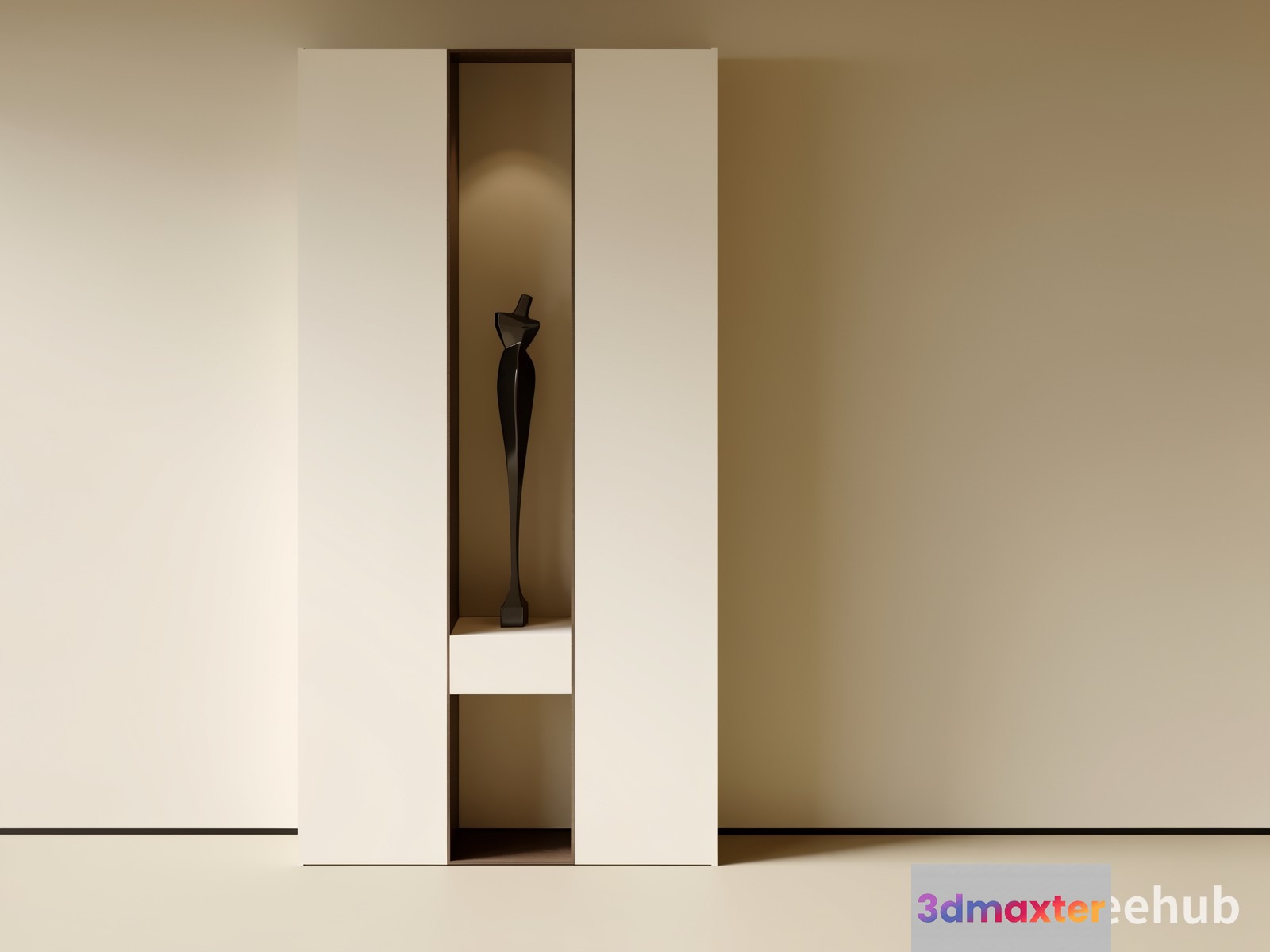 A Black Sculpture Of A Woman 3D Model - 19944 - VRAY Render