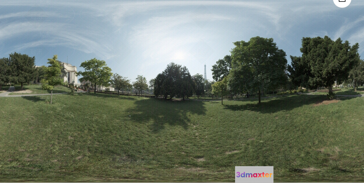 A Grassy Field With Trees 3D Model - 291 - VRAY Render