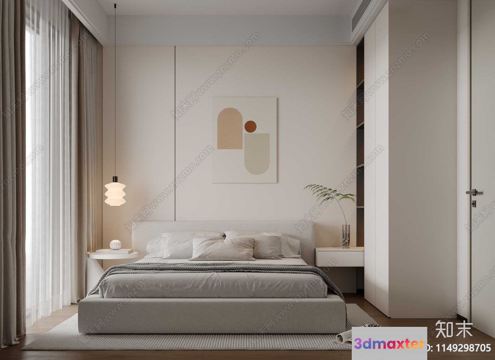 Cozy Bedroom 3D Model - 15197 - VRAY Render