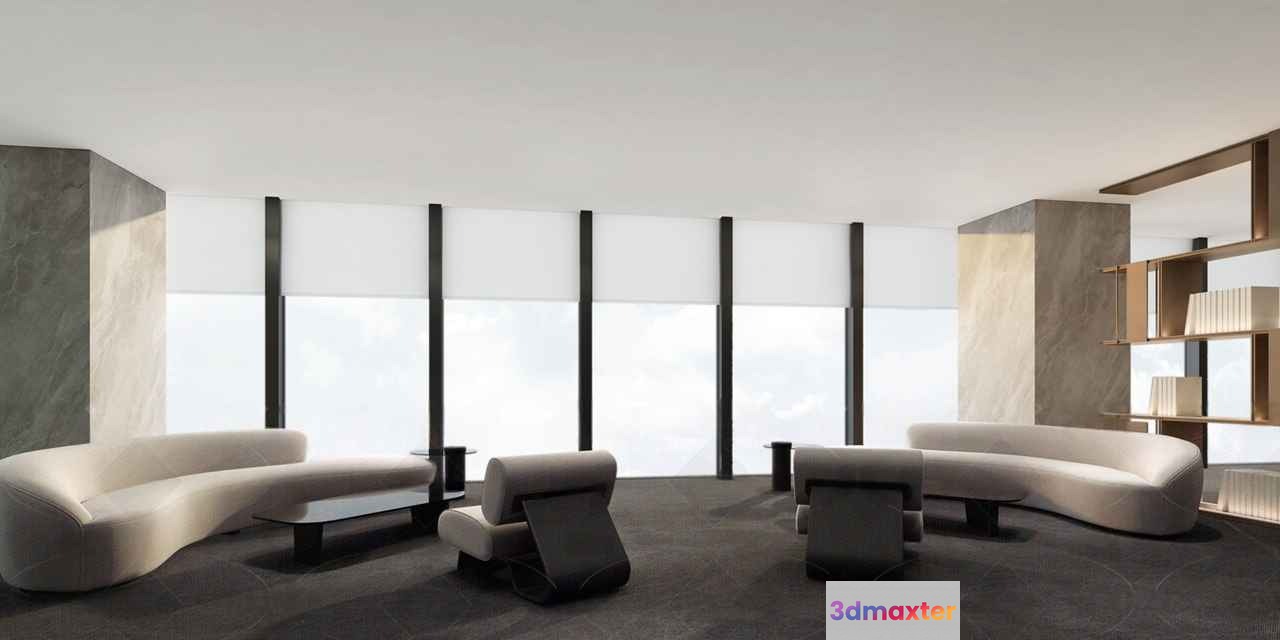 Modern Living Room 3D Model - 21379 - VRAY Render