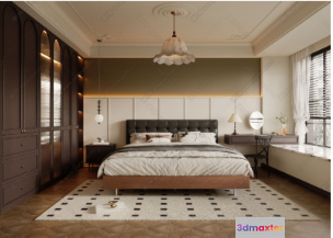 Cozy Bedroom 3D Model - 868 - VRAY Render
